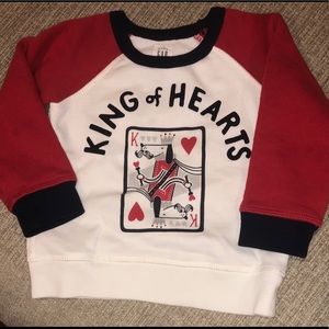 Baby GAP King Of Hearts Sweatshirt Sz: 18-24mos